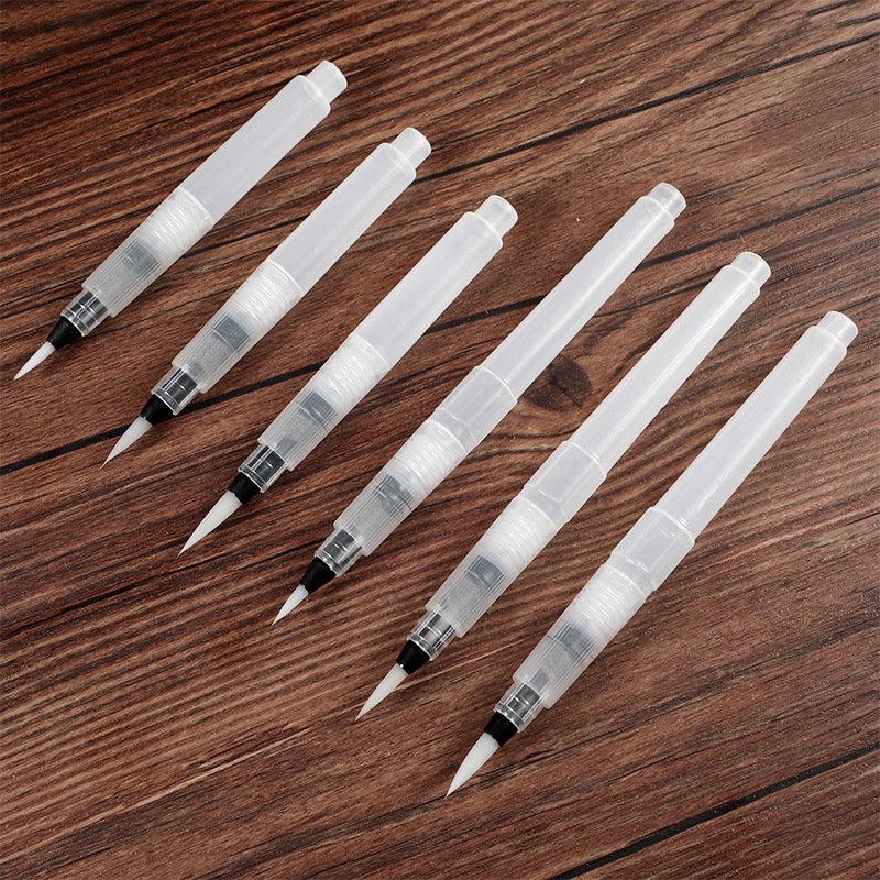 固彩自来水笔灌水储水笔固体水彩尖头平头水溶彩铅绘画笔定制