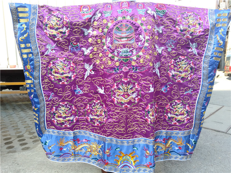 厂家直销/道士道袍 法衣 高功法衣 全金线九龙经衣 红,黄,紫色