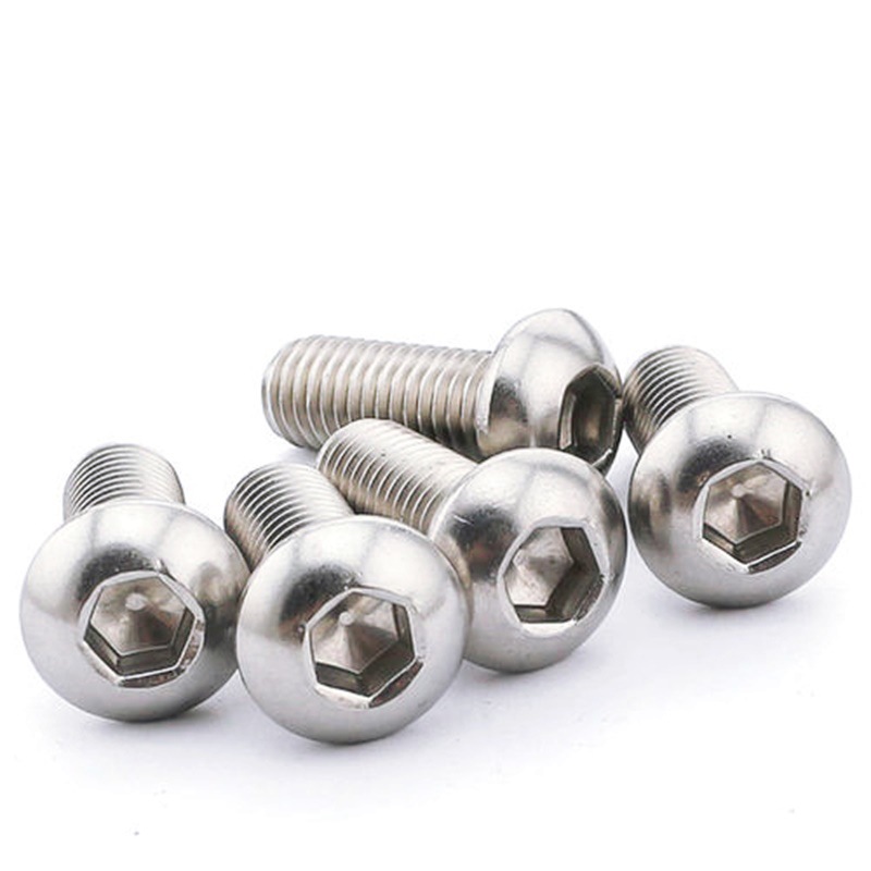 厂家直销盘头内六角螺钉 304不锈钢内六角平圆头螺丝m5  磨菇头钉
