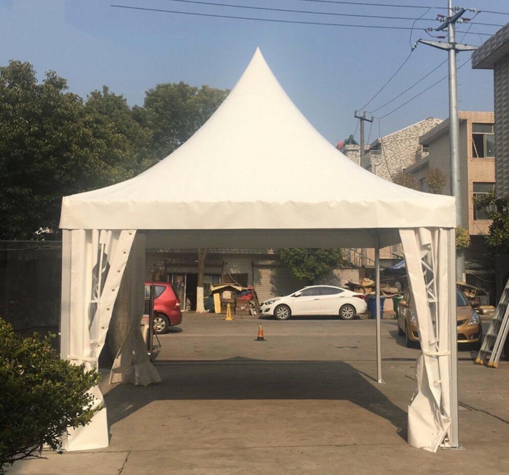 4x4m铝合金尖顶帐篷 pvc白色锥顶帐篷 pagoda tent