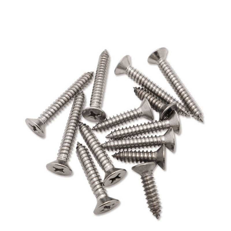 厂家直销304沉头自攻 十字平头自攻螺钉st5.5 平杯尖尾自攻丝 图片_高