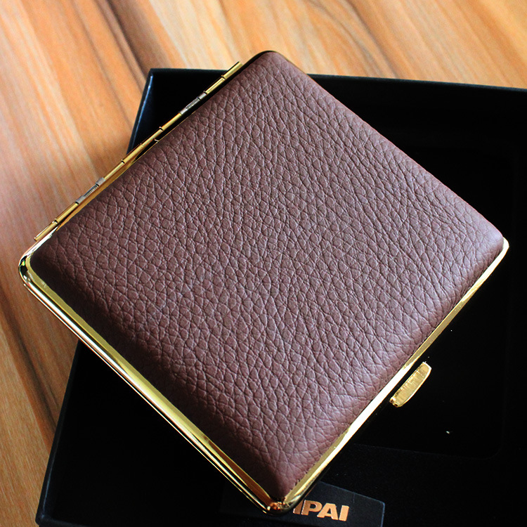 高档真皮烟盒香菸烟盒20支装柔软超薄双面真牛皮防潮防压工厂批发