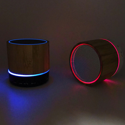 七彩蓝牙音箱 发光音响 竹木 2019爆款 无线蓝牙插卡音响迷你