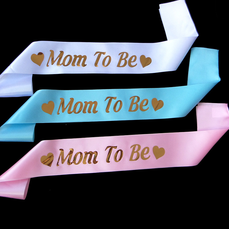 Newborn Baby Party Baby Shower Etiquette Belt Laser Bronzing Love Mom to Be Shoulder Strap