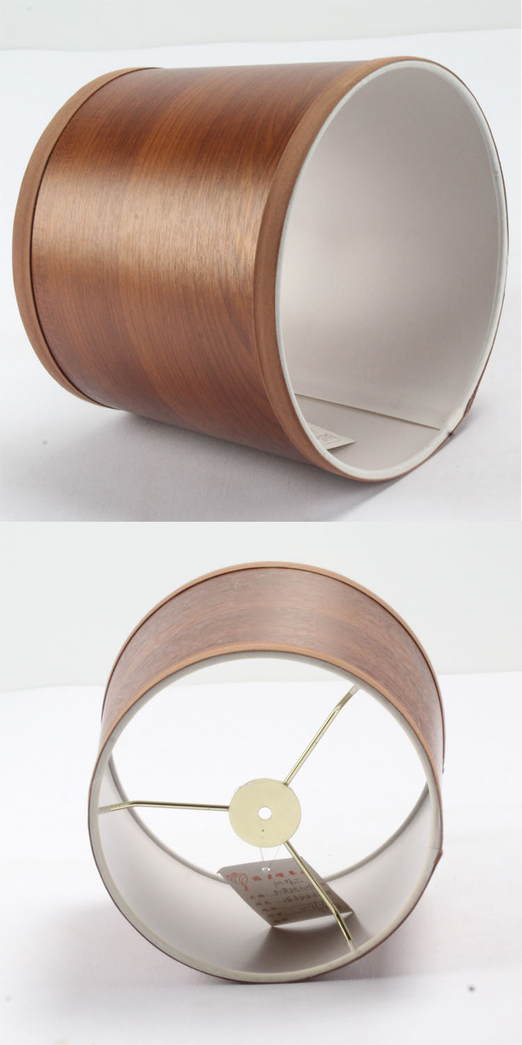 厂家直销 天然木皮灯罩 圆形灯罩 台灯灯饰灯罩