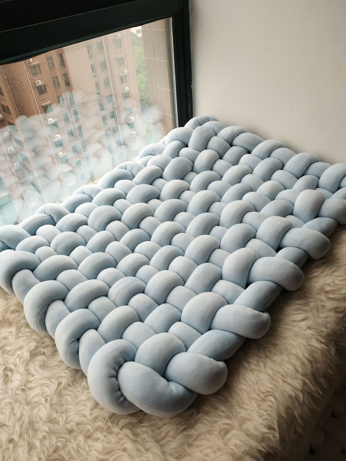 INS Pop Twist Hand-Woven Mat Climbing Pad Non-Slip Floor Mat Cushion Decoration Newborn Shooting Props Blanket