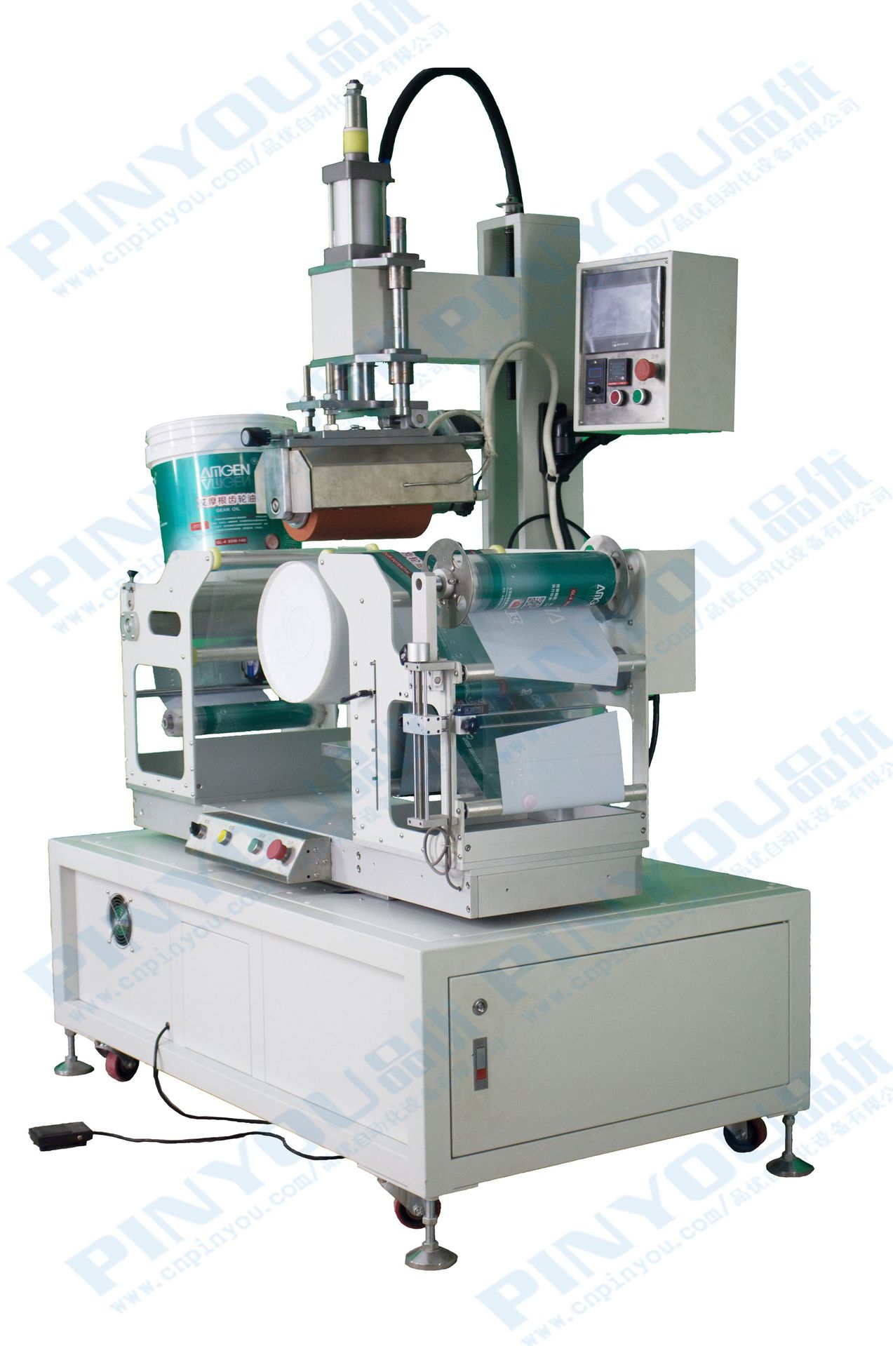 塑料桶热转印机 塑料桶热转印机器 锥度桶热转印机器 品优自动化