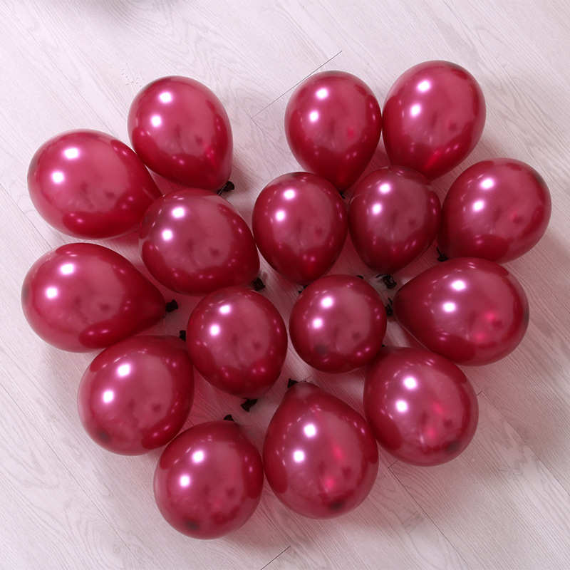 2克加厚酒红色气球 生日派对求婚婚房装饰气球