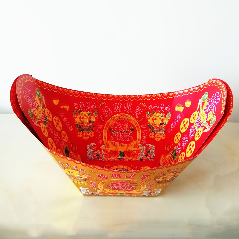 立体纸扎元宝聚宝盆招财进宝硬卡纸半成品烧纸祭祀用品殡葬批发
