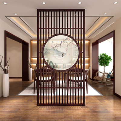 屏风隔断装饰客厅现代简约小户型隔断墙玄关新中式实木屏风座屏