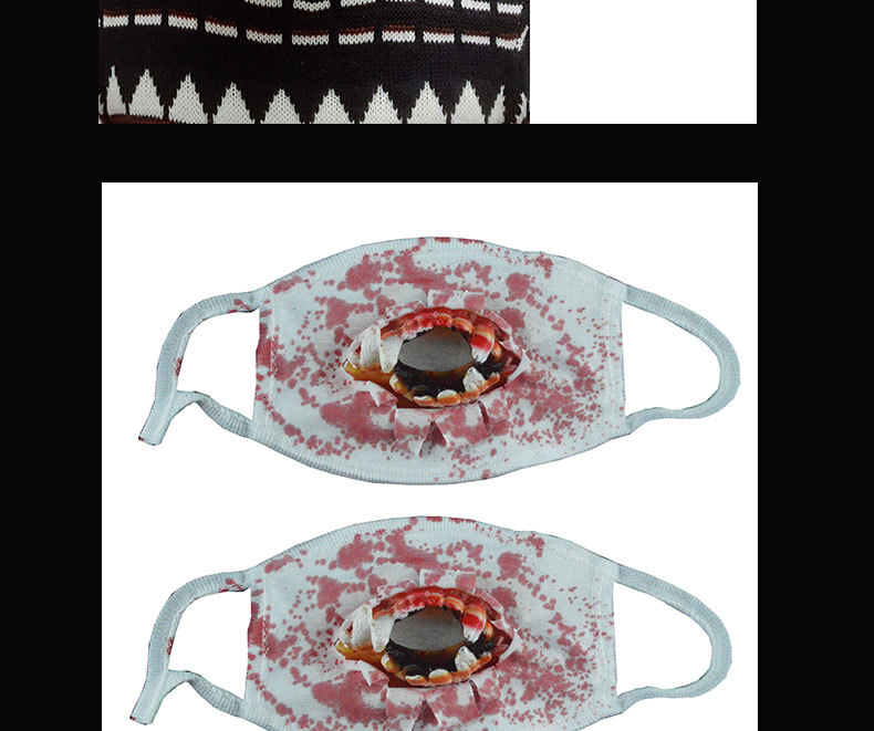 万圣节恐怖有血迹带呀口罩丧尸吸血鬼装扮恐怖流血口罩整蛊用道具