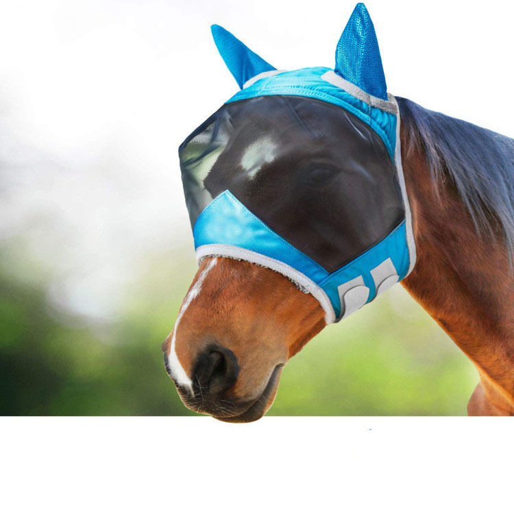 马匹飞行面罩舒适防蚊虫马脸罩优质舒适马头套亚马逊热销马术用品