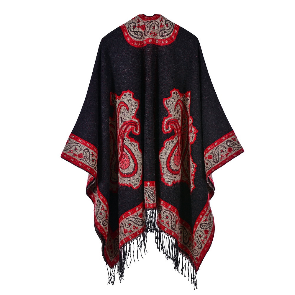 Travel Warm Cloak Ethnic Style Cashmere-like Tassel Paisley Windproof Scarf Shawl Air-Conditioned Room Warm Cloak