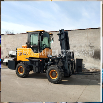 欧能越野叉车 工程工地四驱叉车 燃料侧移 液压电启动-阿里巴巴