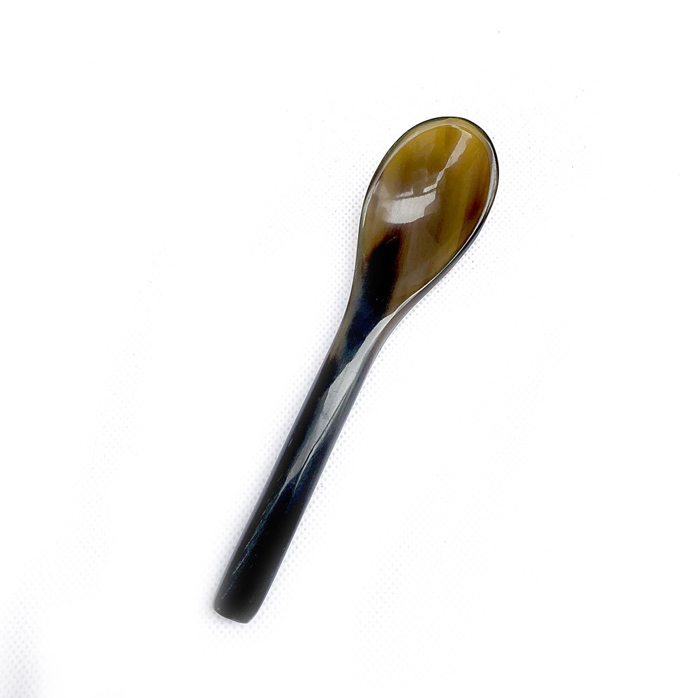 牛角调羹勺子药勺咖啡勺天然手工牛角勺汤匙儿童环保餐具可刻字