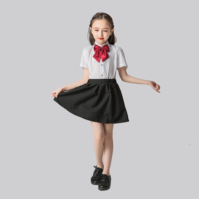 夏季新款六一儿童节演出服英伦风女童表演礼服女生主持合唱服套装