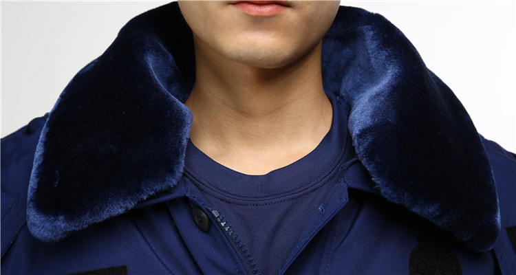 批发新式消防作训大衣火焰蓝大衣新式防寒保暖防水棉大衣