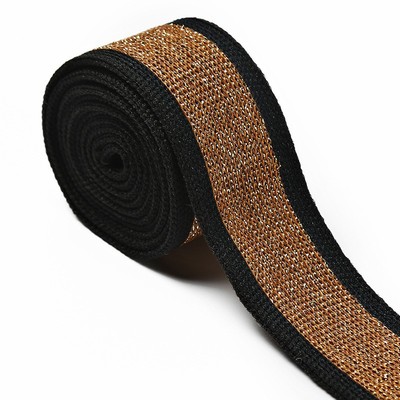 针织带黑银黑金银2cm厂家直销