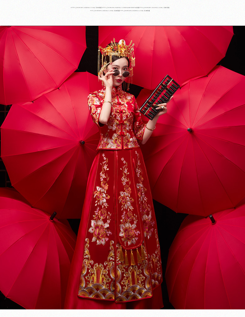 秀禾服新娘2021新款结婚冬季大码女中式敬酒服礼服禾服婚纱中国风