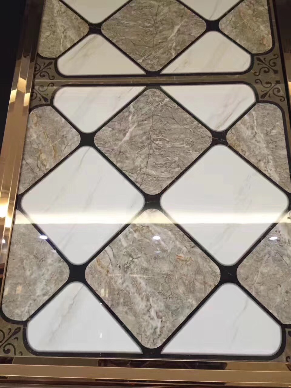 拼花瓷砖800*800金刚石拼花客厅地面无限拼花瓷砖优等