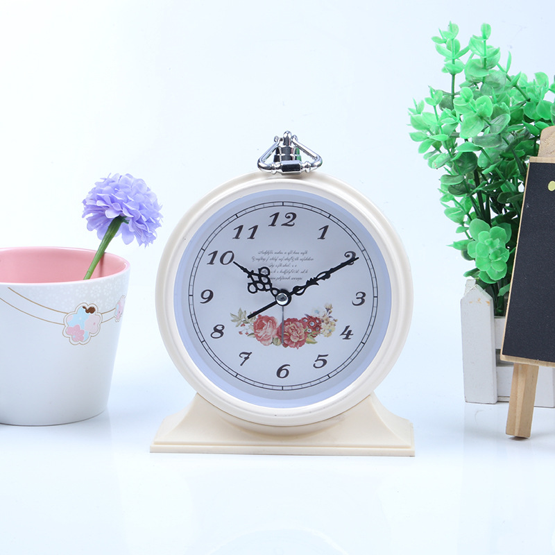 Retro European Style Idyllic and Creative 508 Alarm Clock Lazy Student Alarm Clock Simple Bedside Metal Alarm Clock Desk Clock Wall Clock