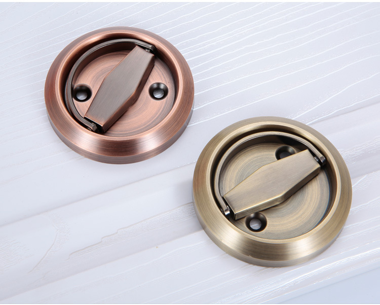 304不锈钢暗锁单面移门隐形门背景墙拉环锁暗藏式暗装嵌入拉手锁