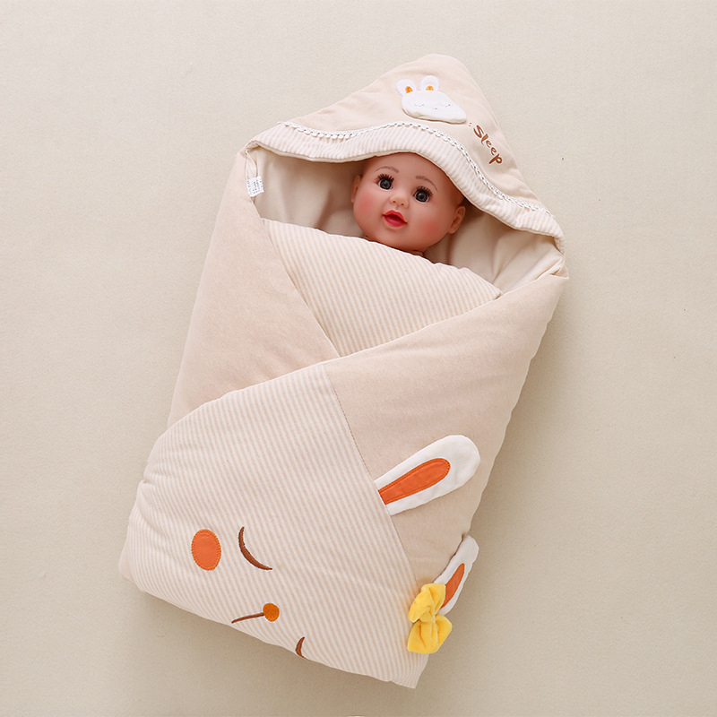 婴儿包被纯棉冬款加厚新生儿襁褓包巾抱被裹被秋冬加棉加厚脱胆被