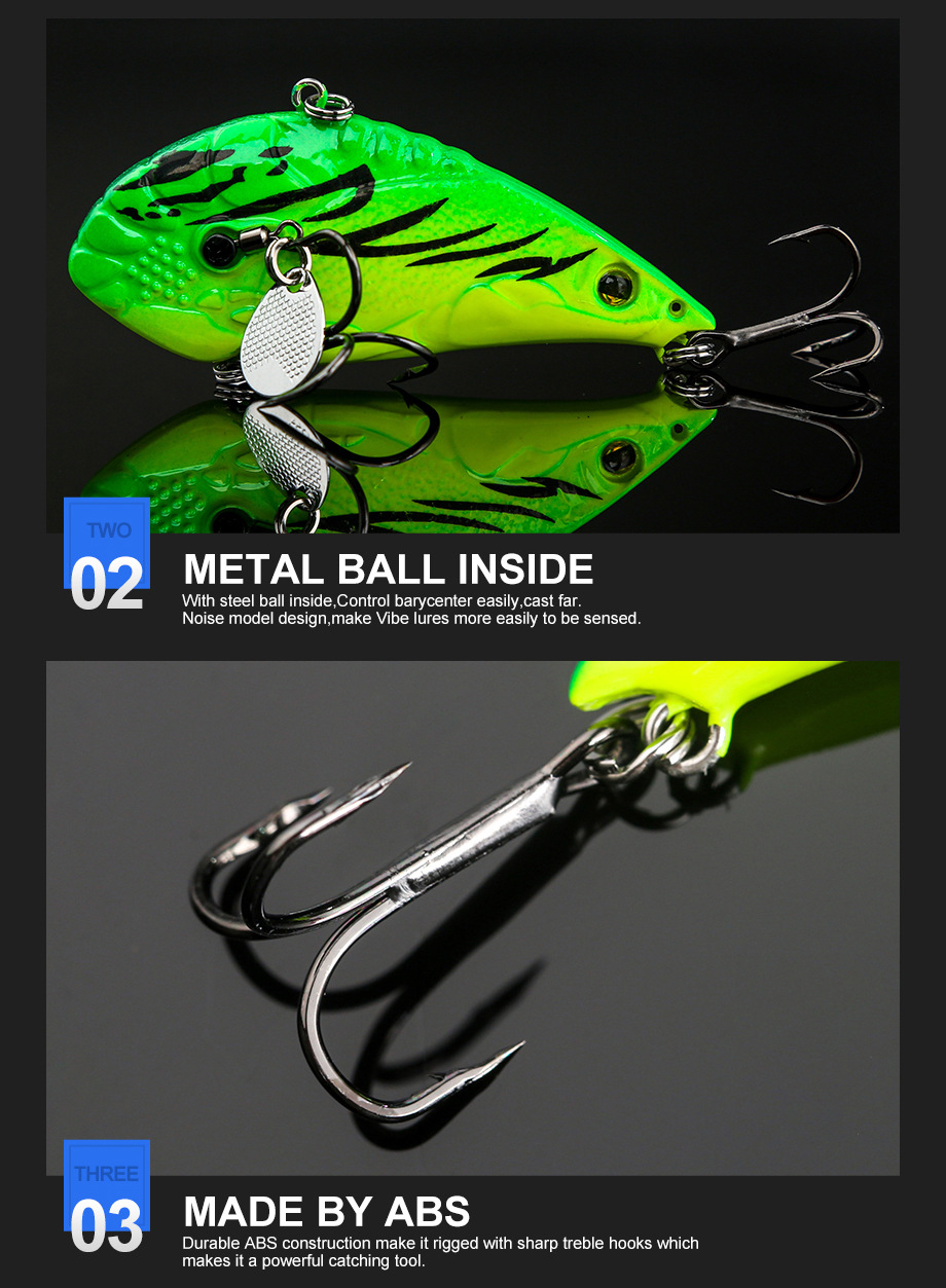 跨境路亚硬饵塑料米诺血槽钩6.5cm/17.5g淡水海钓硬饵vib米诺