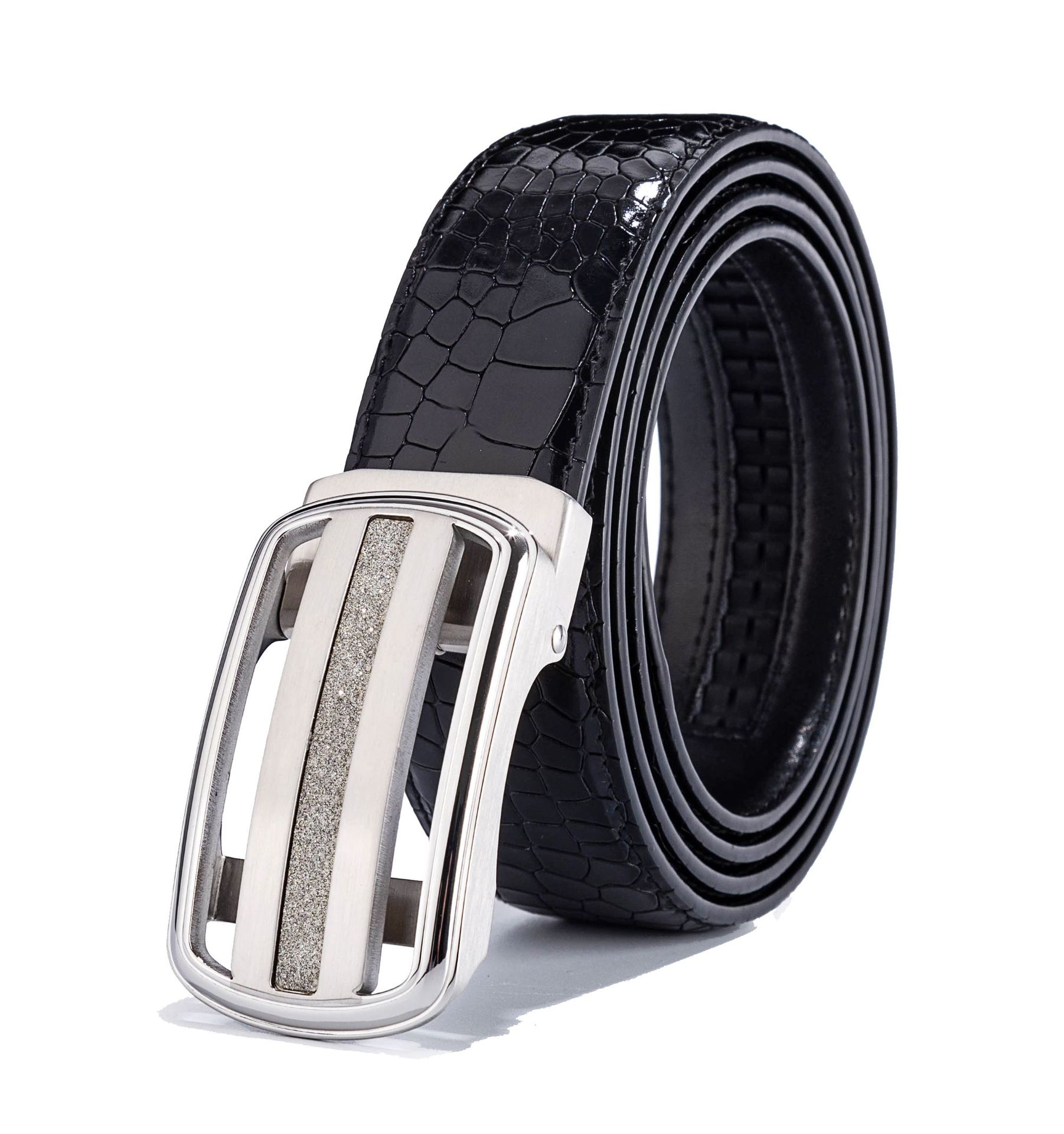 男士钢扣真皮腰带 高端品质 原版油腊双面进口头层牛皮自动扣皮带