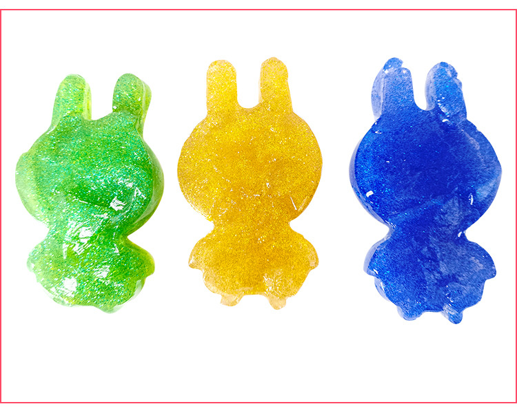 新款兔子金粉卡通多色水晶泥史莱姆厂家直销水晶泥