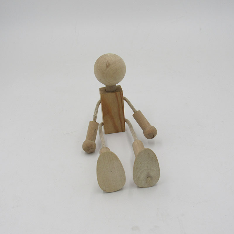 外贸创意diy木头人木质小人摆件儿童玩具人 活动小号木人订做