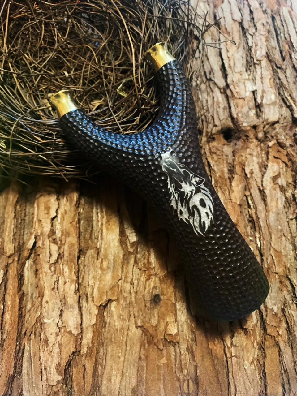 包邮新款紫光檀铜花瓶口撑头反曲飞虎户外天狼手工弹弓批发