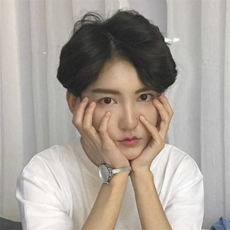 彩色假发男女短发中分帅气时尚纹理短发网红同款化纤wigs厂家批发