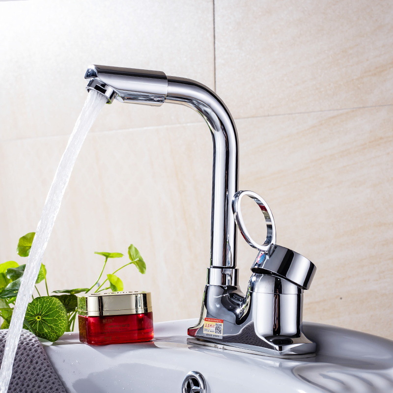 双孔单把面盆水龙头 浴室洗手盆混水阀 南安卫浴水暖厂家直销