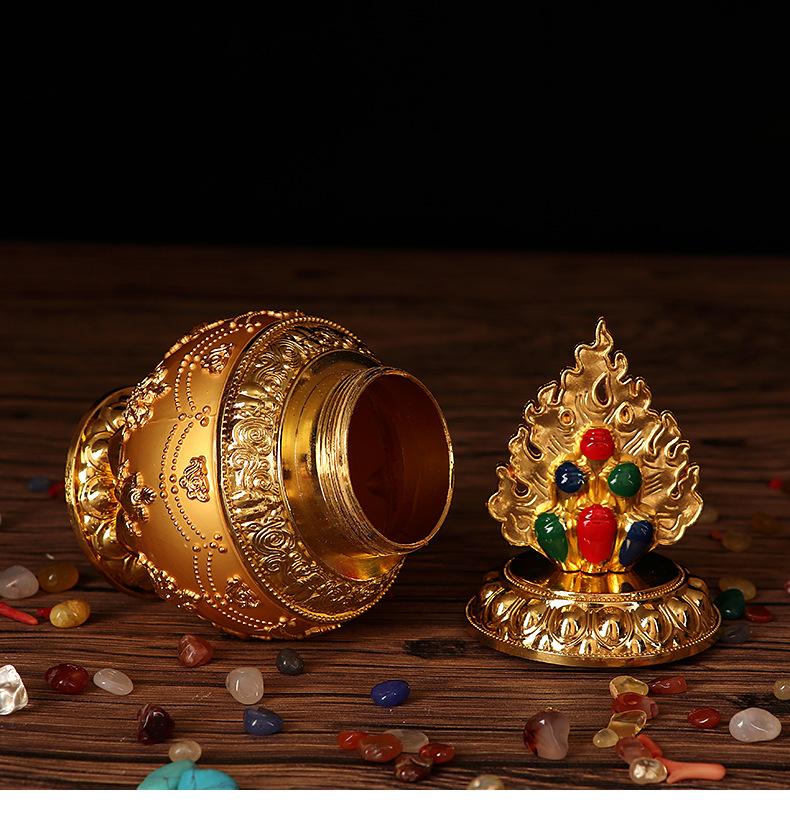 藏传佛教法物合金镀金如意宝瓶密宗结缘供养法器宗教用品厂家特价