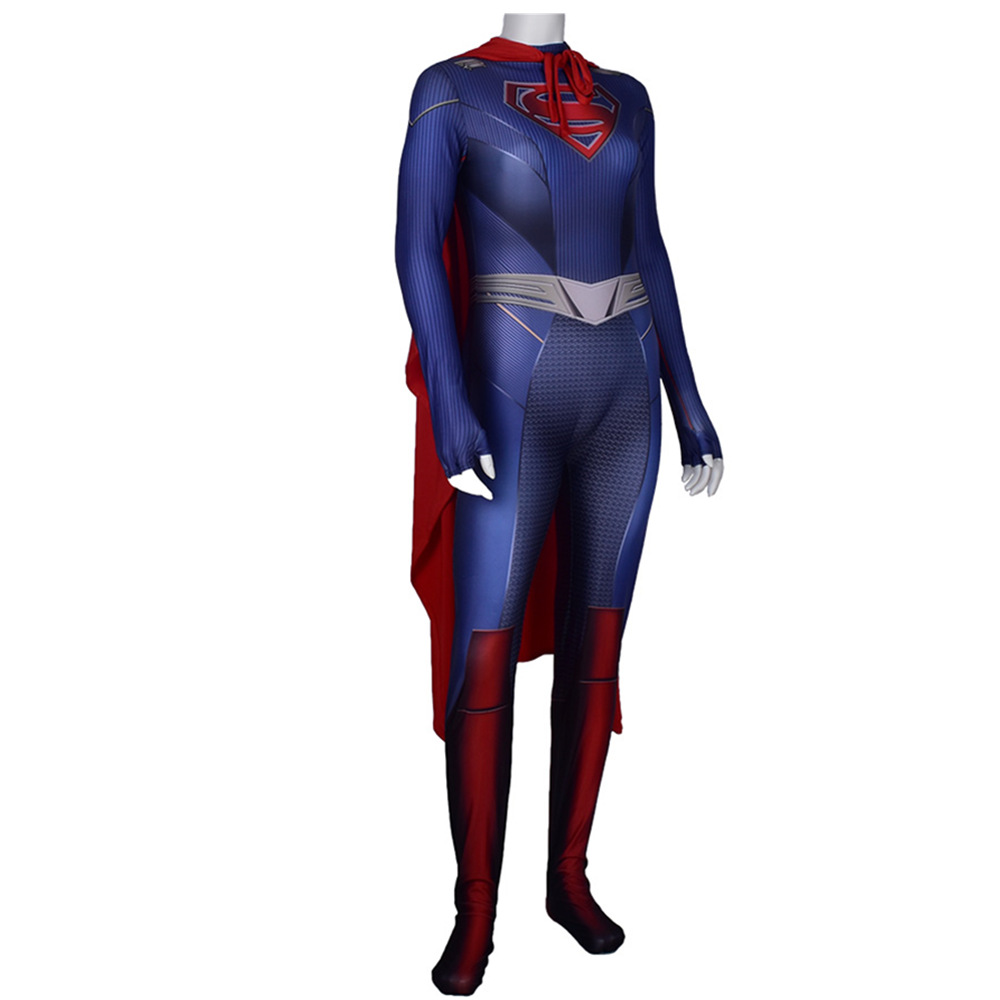 dc 漫画女超人衣服supergirl角色扮演紧身连体衣漫画cosplay服装