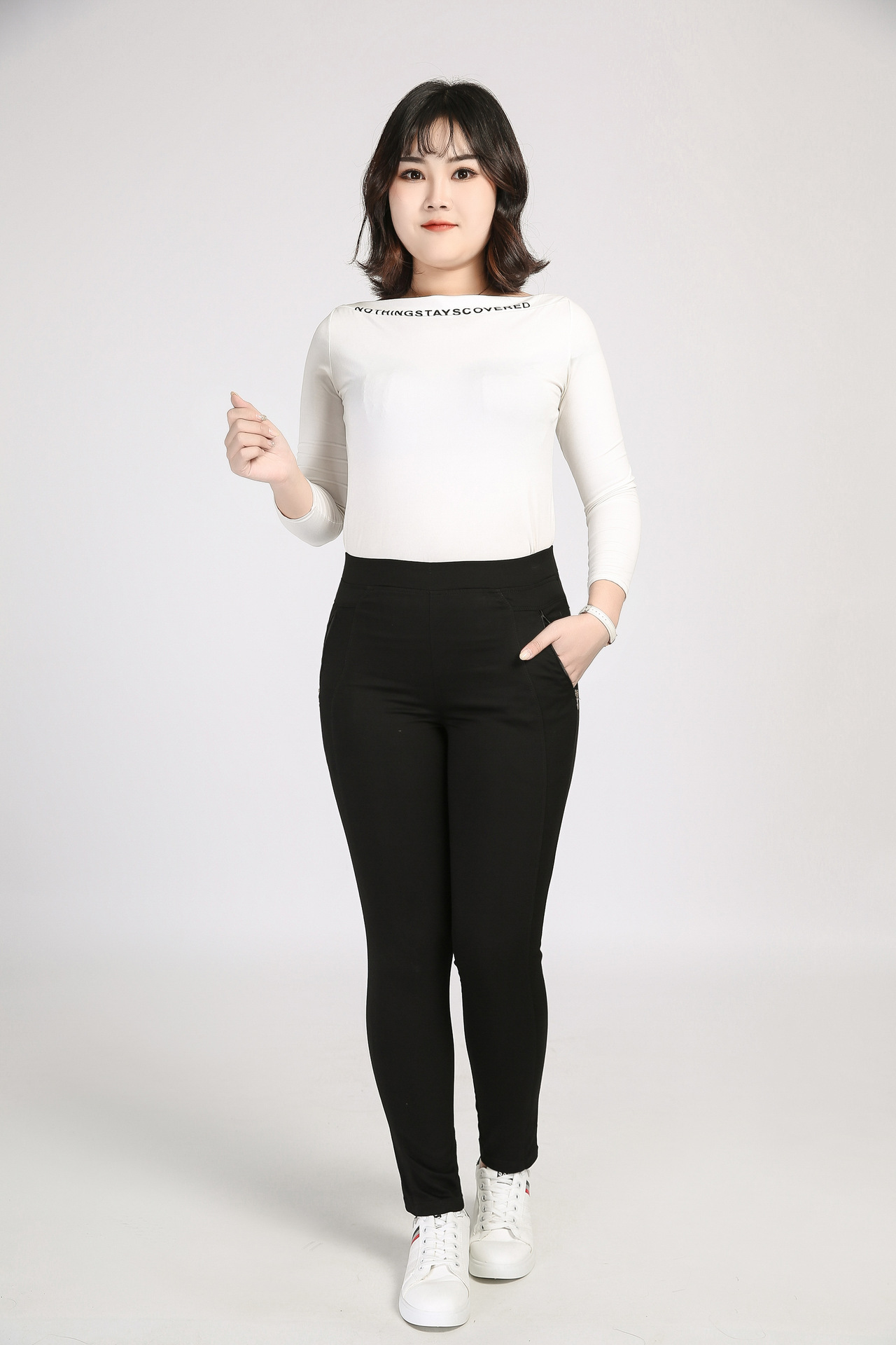 特大码300斤女裤高腰加肥加大码长裤小脚裤胖妹妹弹力200斤女裤子