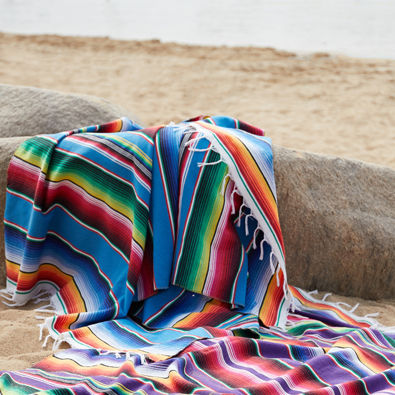 Mexican Party Table Runner Rainbow Table Runner Rainbow Blanket American Style Tablecloth Beach Mat Beach Towel Blanket Blanket