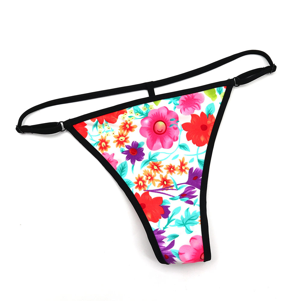 wish速卖通ebay超级性感丁字裤比基尼裤子撞色带bikini松紧扣泳裤