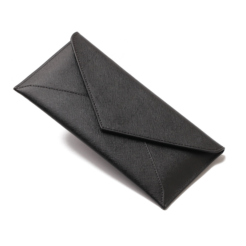 十字纹牛皮女士票据收纳手拿包礼品定制广州私人定制加工厂家