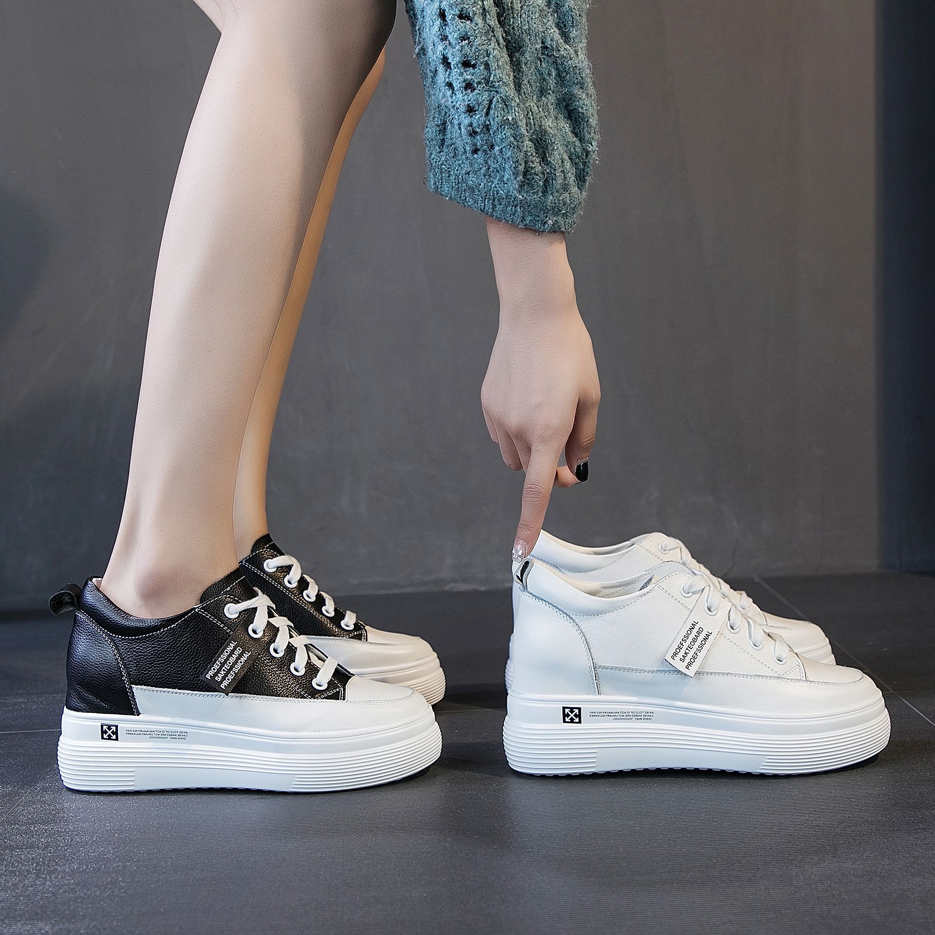 内增高小白鞋女2022新款厚底松糕秋鞋秋季女鞋子秋款潮鞋