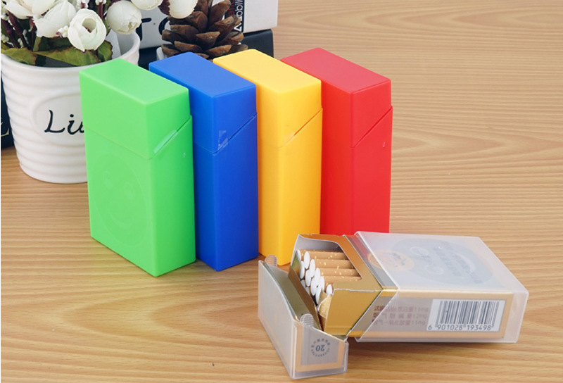 批发烟盒彩色塑料20支硬壳翻盖防潮抗压烟壳烟盒保护套