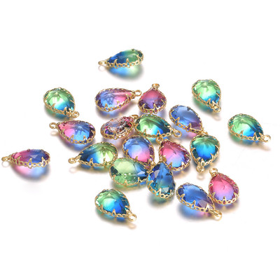 11*18mm魔幻彩虹玻璃水晶 天使之泪 水滴 变幻色吊坠 包包附件diy