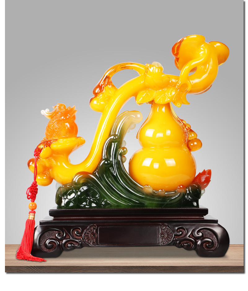 雅信工艺品摆件葫芦福禄如意仿玉葫芦家居客厅办公室乔迁开业送礼