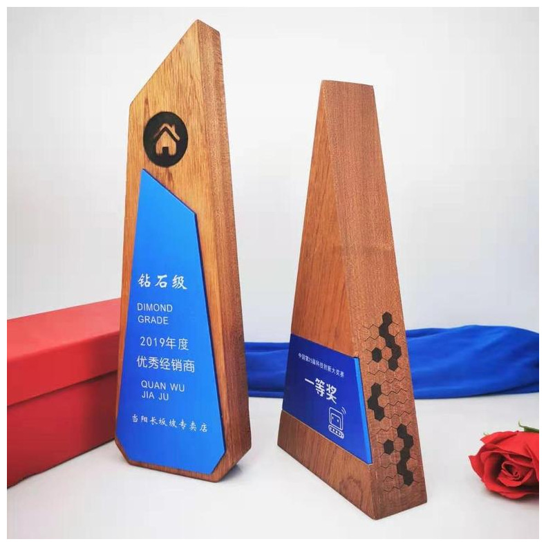 新款创意三角形奖杯高档实木金字塔奖杯年会颁奖奖杯量大优惠