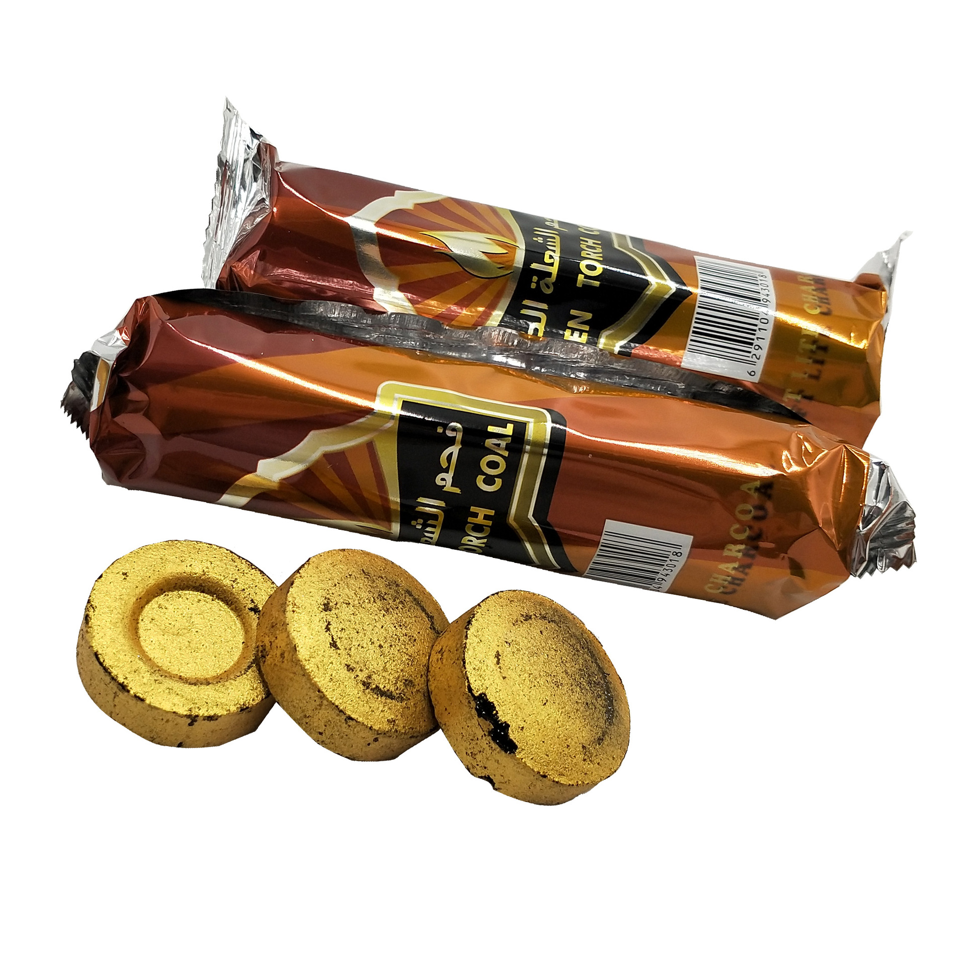 golden torch coal 厂家直销金色速燃熏香道水烟炭阿拉伯炭