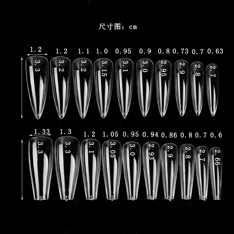 美甲长水滴甲片长芭蕾甲片无痕杏仁水滴甲片全贴甲片