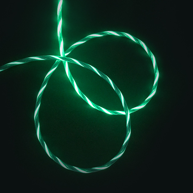 三色变换   金属外壳 三色led光纤追光线 流光数据线 发光数据线