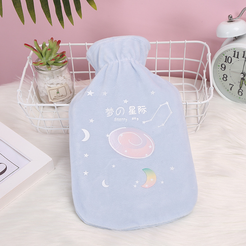 Popular Modern Simple Style Hot Water Bag Cartoon Illustration Pattern Explosion-Proof Hand Warmer Removable Plush Kit