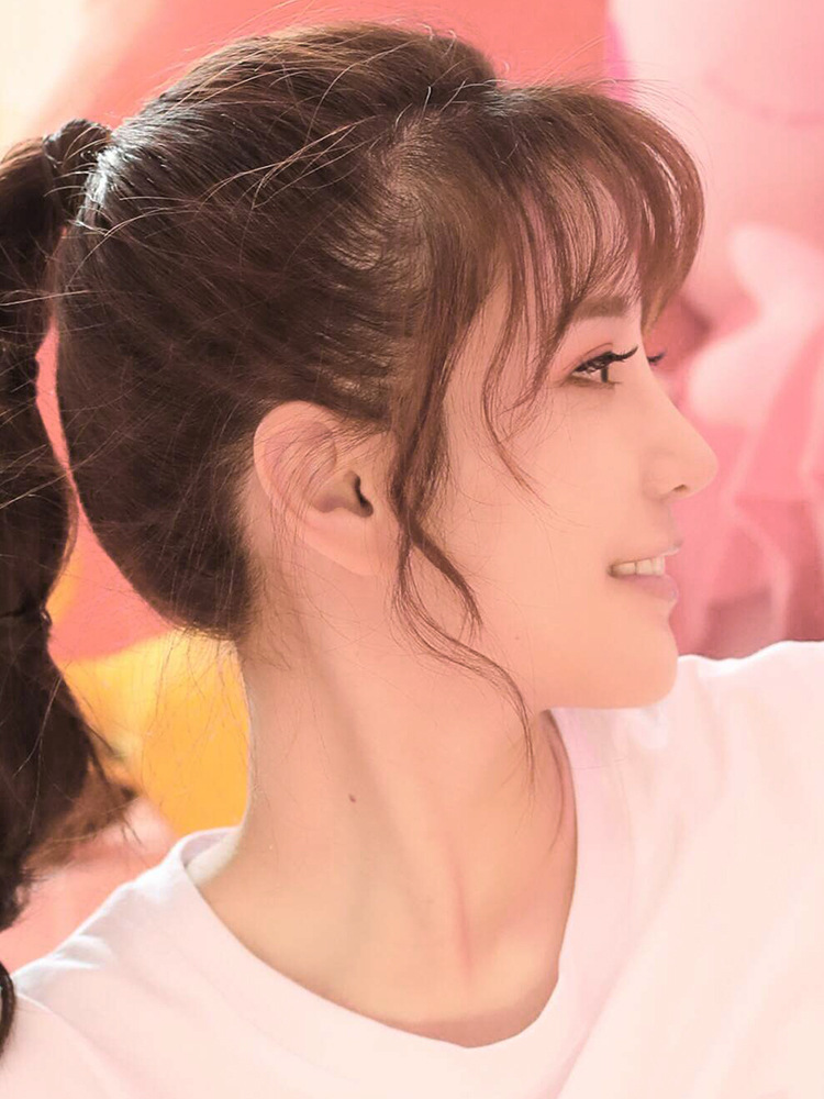 龙须网红空气刘海真发假发片女自然气质修脸两侧加长鬓角刘海假发